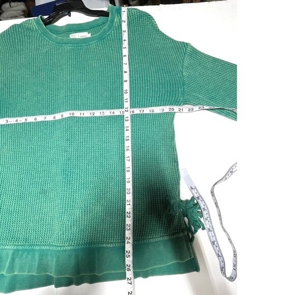 Anthropologie Saturday/Sunday Aliana Waffle Pullover in Blue Green M NWOT - Picture 11 of 14